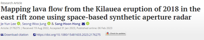 Mapping lava flow from the Kilauea eruption of 2018 in the east rift zone using space-based synthetic aperture radar THUMBNAIL